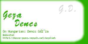 geza dencs business card